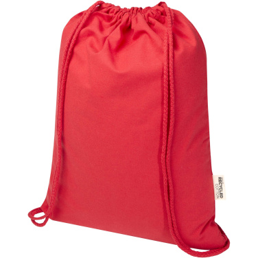 Logo trade corporate gifts image of: Oregon Blend 140 g/m² GRS recycled drawstring bag 5L