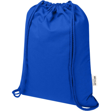 Logo trade promotional products picture of: Oregon Blend 140 g/m² GRS recycled drawstring bag 5L