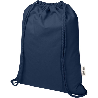 Logo trade promotional gifts image of: Oregon Blend 140 g/m² GRS recycled drawstring bag 5L