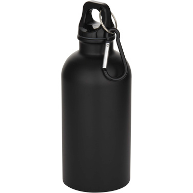 Logotrade advertising product image of: Oregon 400 ml matte RCS recycled single wall stainless steel water bottle with carabiner
