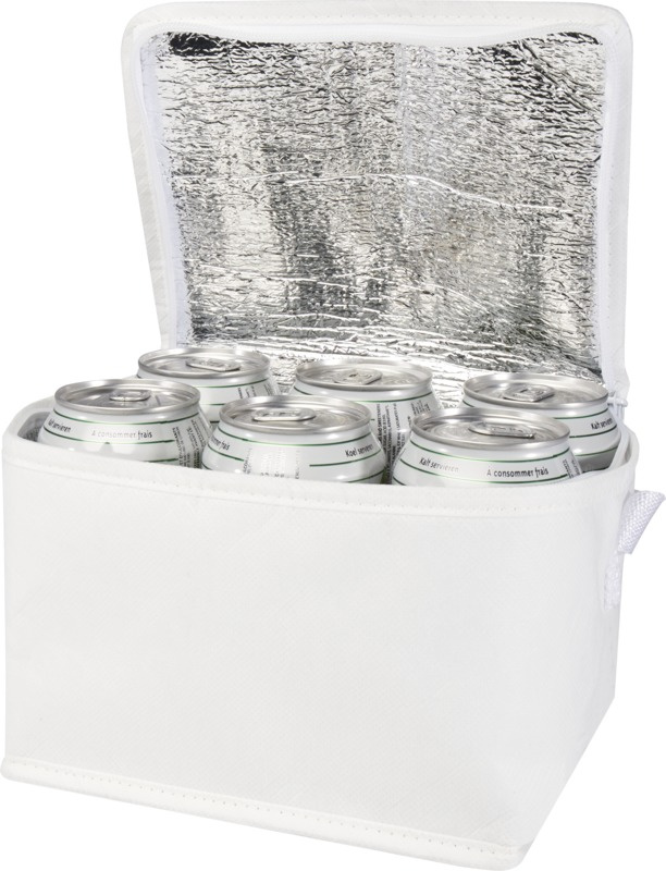 Logo trade promotional products image of: Spectrum 6-can recycled non-woven cooler bag 4L