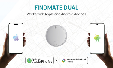 Logo trade promotional products image of: Findmate Dual RCS recycled plastic item finder IPX 5