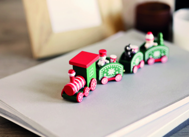 Logo trade business gifts image of: Wooden Christmas train