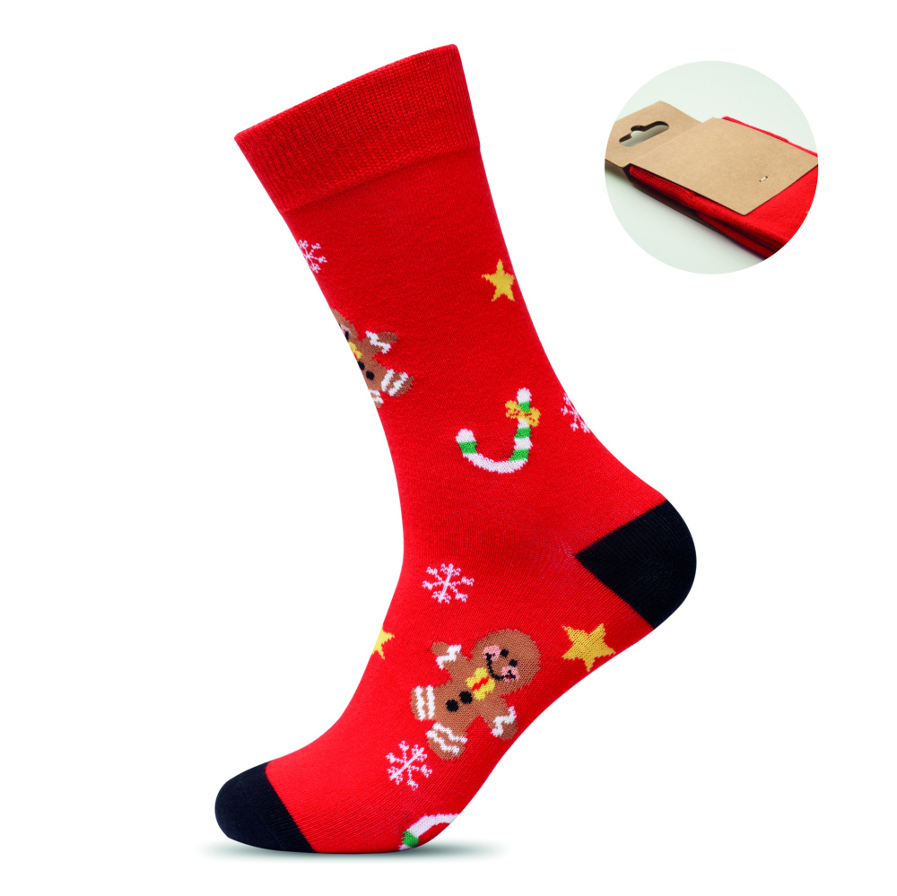 Logo trade promotional merchandise image of: Pair of Christmas socks L