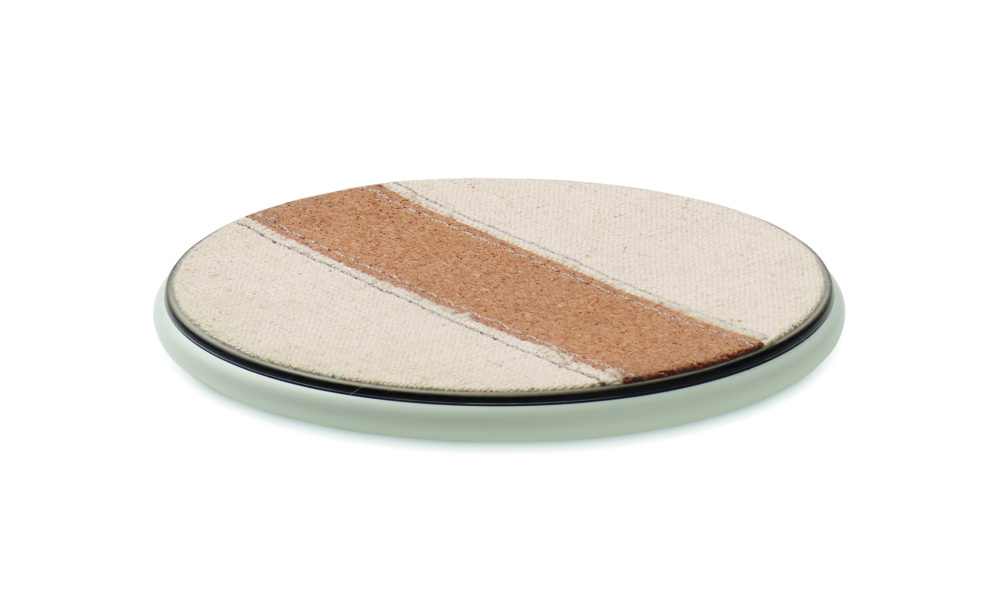 Logo trade promotional products picture of: Cork wireless charger 15W