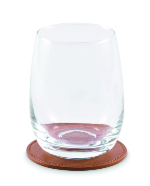 Logo trade promotional products image of: Round coaster in PU