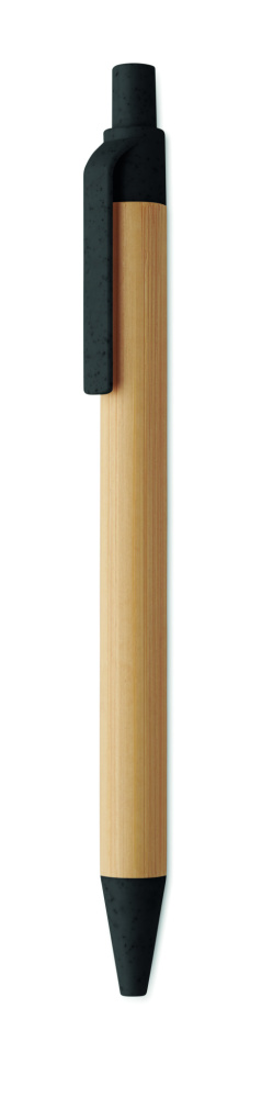 Logo trade promotional gifts picture of: Push button ball pen in bamboo