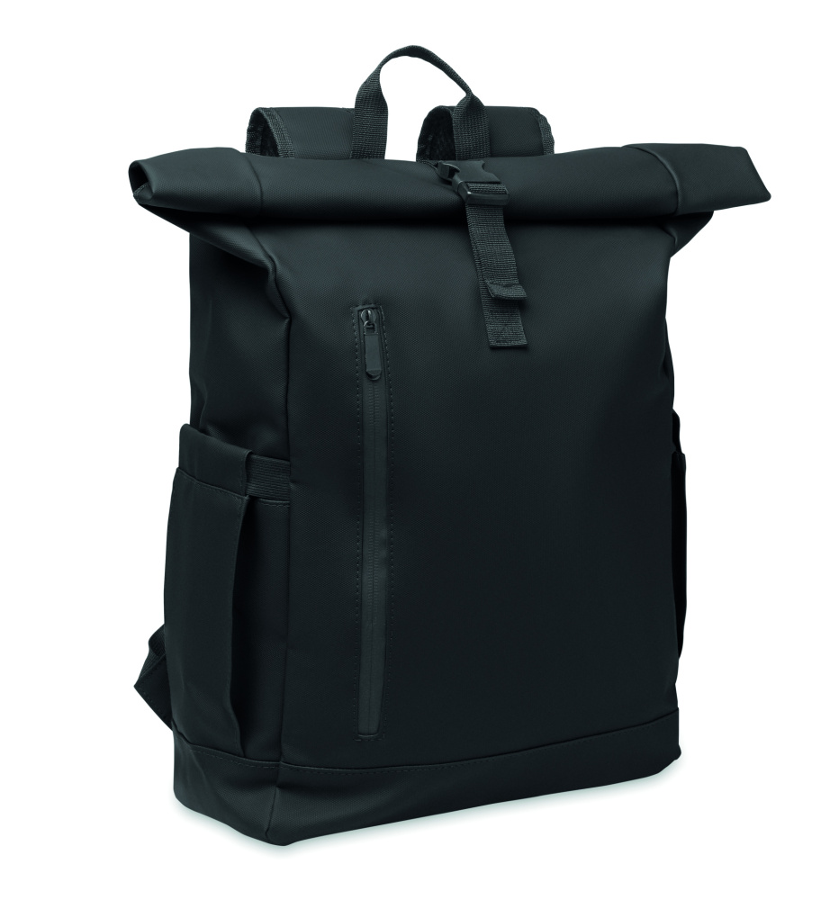 Logo trade promotional gifts image of: Rolltop laptop rucksack 600D