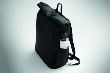 Logo trade corporate gifts image of: Rolltop laptop rucksack 600D