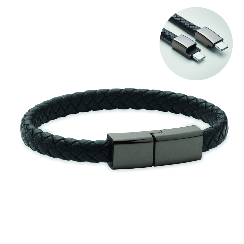 Logotrade corporate gifts photo of: Braided bracelet cable type-C