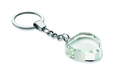 Logo trade promotional merchandise picture of: Glass heart award key ring