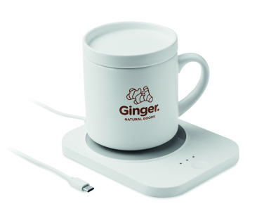 Logotrade promotional giveaways photo of: Wireless charger mug warmer set