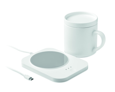Logo trade promotional items image of: Wireless charger mug warmer set