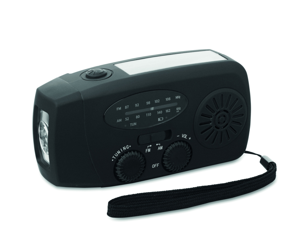 Logo trade promotional giveaways picture of: Portable radio SOS with LED torch