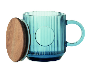 Logo trade corporate gifts picture of: Ribbed glass mug 300ml