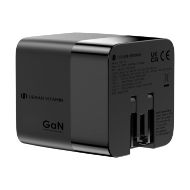 Logo trade promotional product photo of: Urban Vitamin Mendocino 65W GaN charger retractable cable