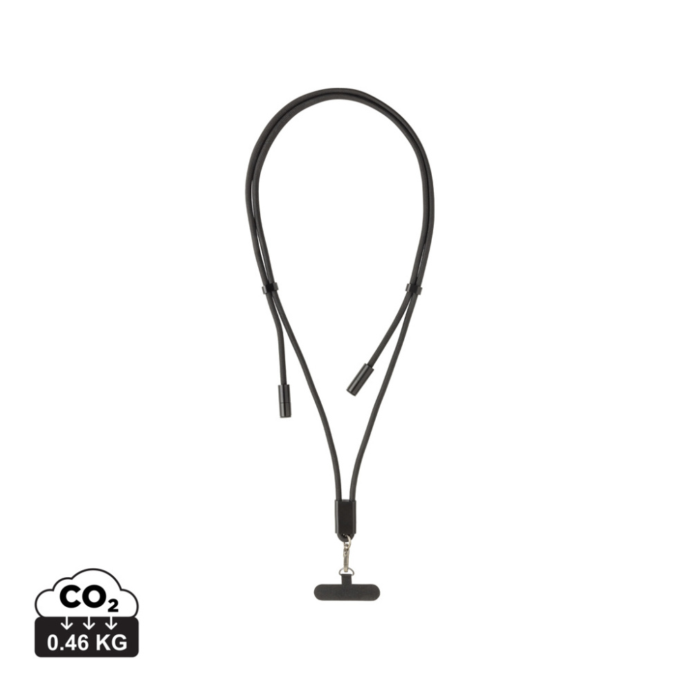 Logo trade promotional gifts picture of: LoopAmp RCS RPET adjustable phone cord with 60W cable