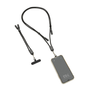 Logo trade promotional gifts picture of: LoopAmp RCS RPET adjustable phone wrist strap 60W cable