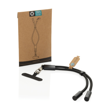 Logotrade advertising product image of: LoopAmp RCS RPET adjustable phone wrist strap 60W cable