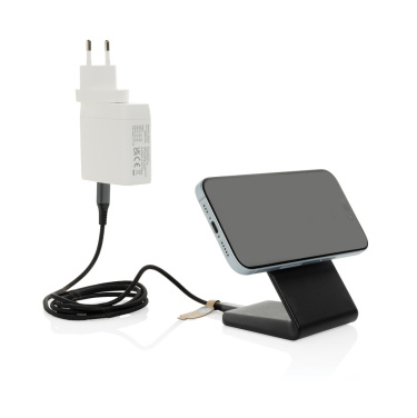 Logo trade promotional gifts image of: VoltPerch RCS recycled plastic 15W magnetic wireless charger