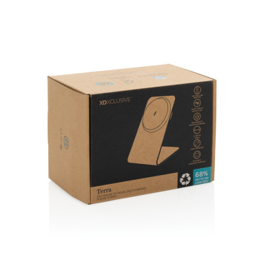 Logo trade promotional giveaway photo of: Terra aluminium 15W magnetic wireless charging phone stand