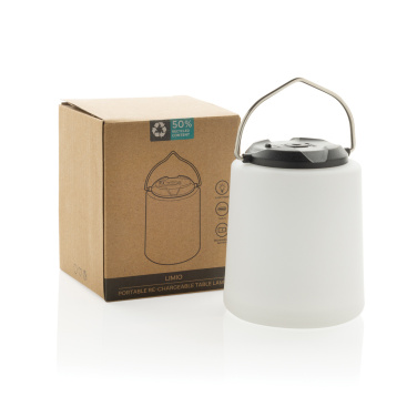 Logo trade promotional giveaway photo of: Limio RCS recycled plastic portable re-chargeable table lamp