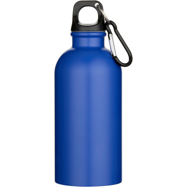 Logo trade promotional merchandise image of: Oregon 400 ml matte RCS recycled single wall stainless steel water bottle with carabiner