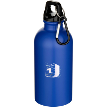 Logo trade corporate gifts picture of: Oregon 400 ml matte RCS recycled single wall stainless steel water bottle with carabiner