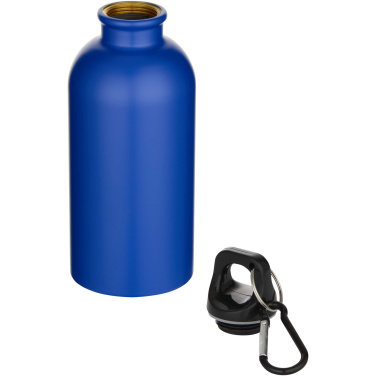 Logo trade business gifts image of: Oregon 400 ml matte RCS recycled single wall stainless steel water bottle with carabiner