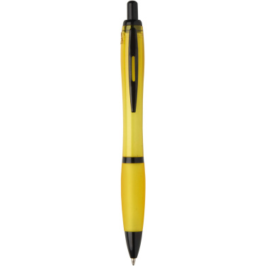 Logotrade business gifts photo of: Nash recycled plastic ballpoint pen with black trims (black ink)