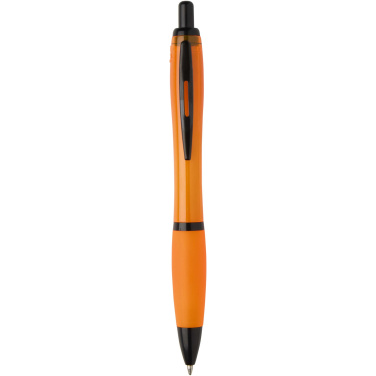 Logotrade corporate gift picture of: Nash recycled plastic ballpoint pen with black trims (black ink)