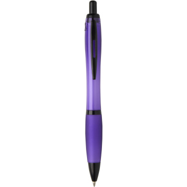 Logo trade promotional giveaways image of: Nash recycled plastic ballpoint pen with black trims (black ink)