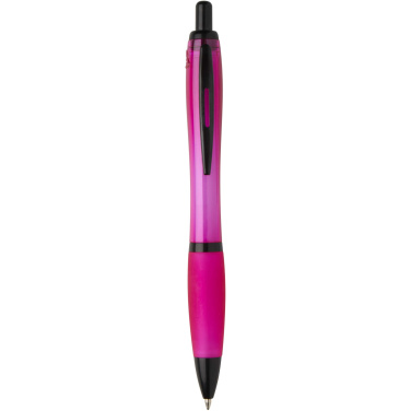 Logo trade promotional giveaways picture of: Nash recycled plastic ballpoint pen with black trims (black ink)