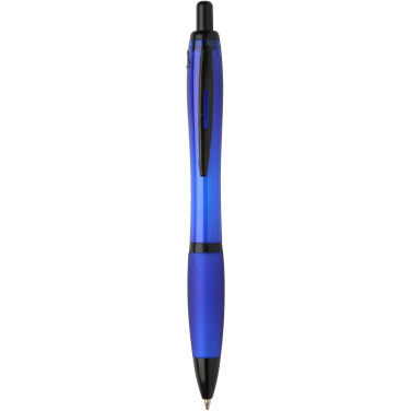 Logo trade promotional merchandise photo of: Nash recycled plastic ballpoint pen with black trims (black ink)