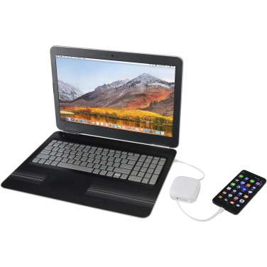 Logo trade promotional items image of: Gloas 5-in-1 recycled retractable data sync and 100W fast charge cable with smartphone tool kit