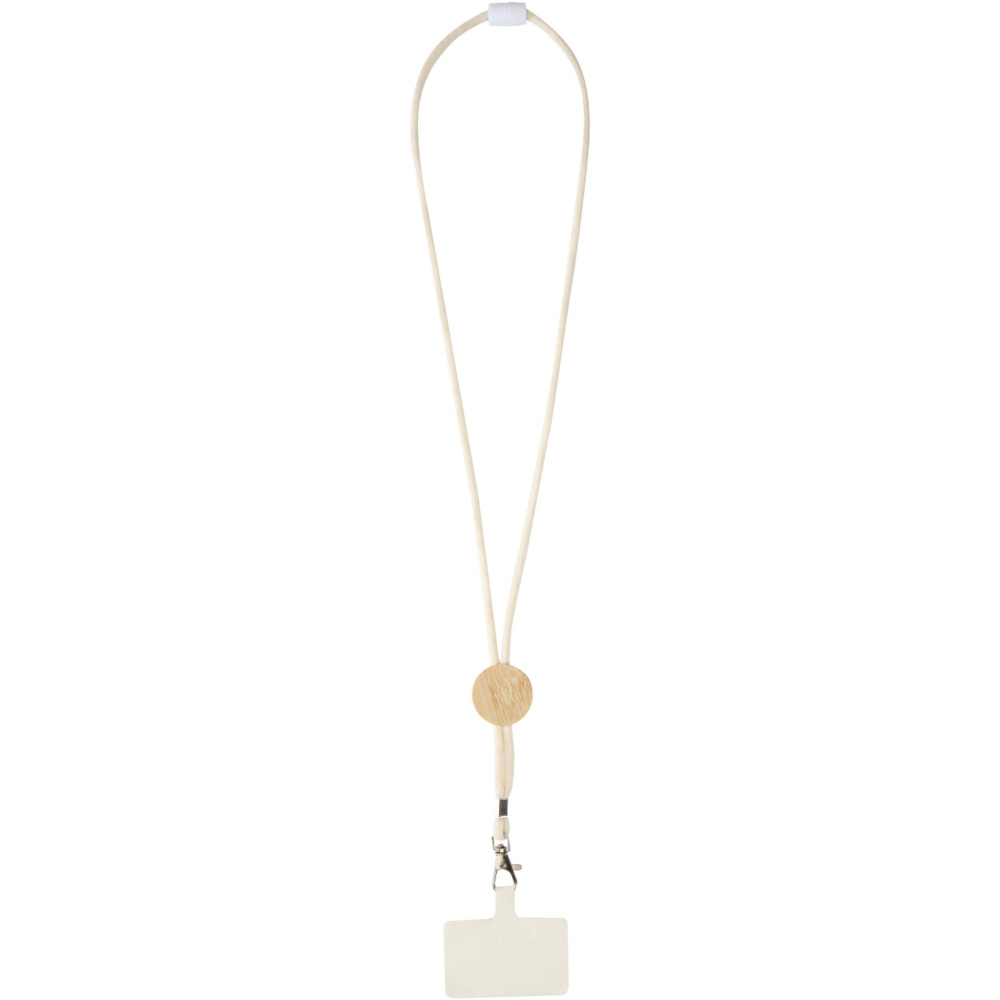 Logotrade promotional giveaways photo of: Adhab smartphone lanyard with bamboo details