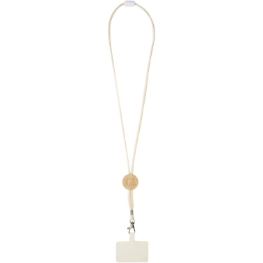 Logotrade advertising products photo of: Adhab smartphone lanyard with bamboo details