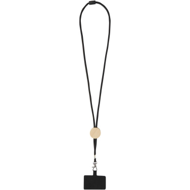 Logo trade corporate gift photo of: Adhab smartphone lanyard with bamboo details