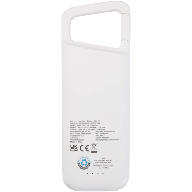 Logo trade promotional gifts picture of: Alkes 5000 mAh 12W recycled plastic water resistant power bank with carabiner