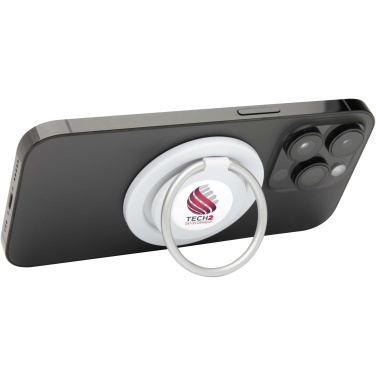 Logo trade promotional merchandise picture of: Albali recycled plastic magnetic phone holder with ring stand