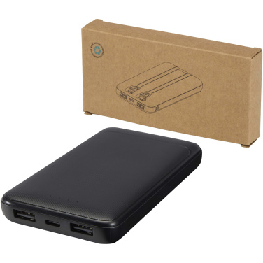 Logo trade advertising products picture of: Adhil 10.000 mAh 10W recycled plastic power bank with 2 built-in cables