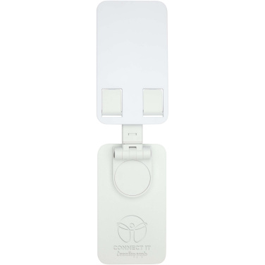 Logotrade promotional item image of: Alhena recycled plastic foldeable phone holder with metal desk stand
