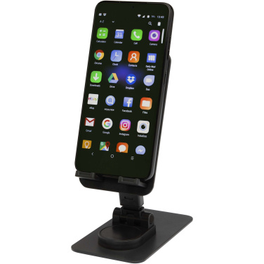 Logotrade promotional item picture of: Alhena recycled plastic foldeable phone holder with metal desk stand