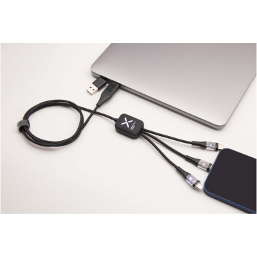 Logo trade promotional gift photo of: SCX.design C51 60W 5-in-1 rPET fast charging cable with display