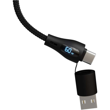 Logo trade promotional products image of: SCX.design C51 60W 5-in-1 rPET fast charging cable with display
