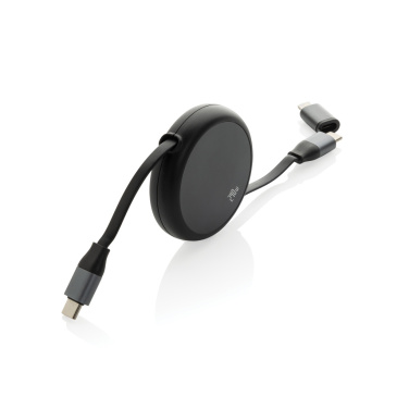 Logo trade promotional products picture of: Terra RCS recycled aluminium retractable 240W 2-in-1 cable