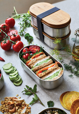 Logotrade promotional merchandise image of: Black+Blum Stainless Steel Double Bento Box