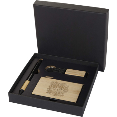 Logotrade promotional merchandise photo of: Minka RCS recycled aluminium ballpoint pen, keychain and RFID card holder gift set