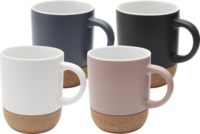 Logotrade promotional item picture of: Billie 300 ml ceramic mug with cork details and matt finish
