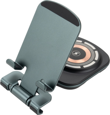 Logo trade advertising products picture of: Phone holder with wireless charger